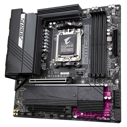GIGABYTE B650M AORUS ELITE Motherboard - AMD Ryzen 9000 CPUs, 12+2+2 Phases VRM, up to 8000MHz DDR5, 1xPCIe 5.0 + 1xPCIe 4.0 M.2, 2.5GbE LAN, USB 3.2 Gen 2x2