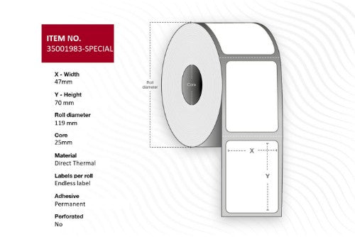 Capture 35001983-SPECIAL printer label White