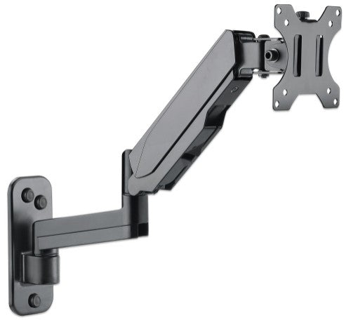 Manhattan Wall Mount for TV & Monitors (Spring Arm 3 pivots), For screens 17" to 32", VESA compatability: 75x75mm and 100x100mm - check the dimensions of the four mounting holes on back of screen to ensure it fits, Max 8kg, Black, Bracket, Lifetime Warran