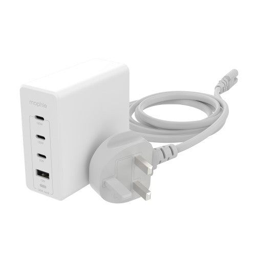mophie Accessories-Wall Adapter-USB-C-PD-HUB-120W-GAN-White-UK(3xUSBC + 1xUSBA)