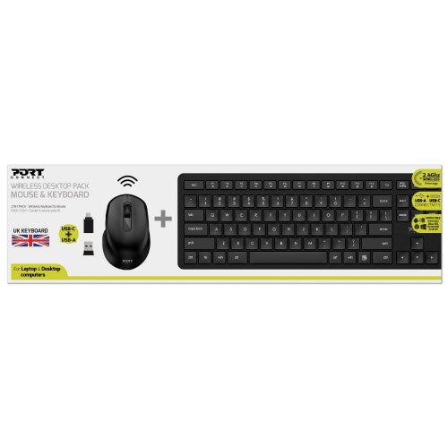Port Designs 900904-UK keyboard Mouse included QWERTY UK English Black