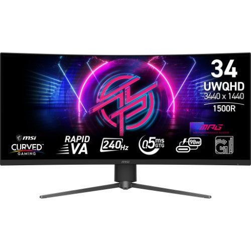 MSI MPG 346CQRF X24 computer monitor 86.4 cm (34") 3440 x 1440 pixels UltraWide Quad HD Black