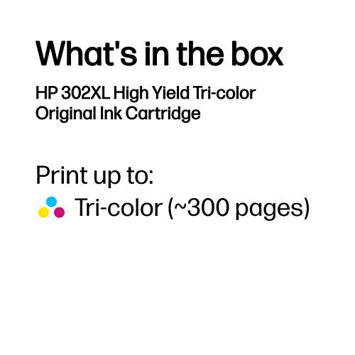 HP F6U67AE/302XL Printhead cartridge color high-capacity, 300 pages ISO/IEC 24711 8ml for HP DeskJet 1110/2130/OfficeJet 5200