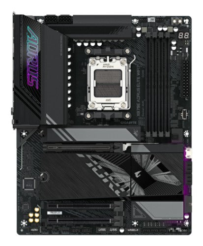 GIGABYTE X870E AORUS ELITE WIFI7 Motherboard - Supports AMD Ryzen 9000 CPUs, 16+2+2 Phases Digital VRM, up to 8000Hz DDR5 (OC), 3xPCIe 5.0 + 1xPCIe 4.0, Wi-Fi 7, 2.5GbE LAN, USB 4