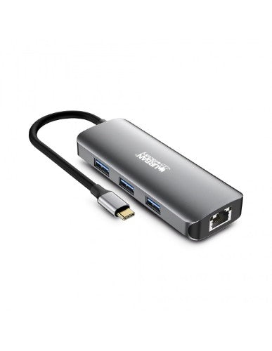 Urban Factory HUBEE 7 IN 1 : HUB USB-C WITH 3 USB-A / 2 HDMI 4K / 1 RJ45 ET 1 USB-C 100W PD