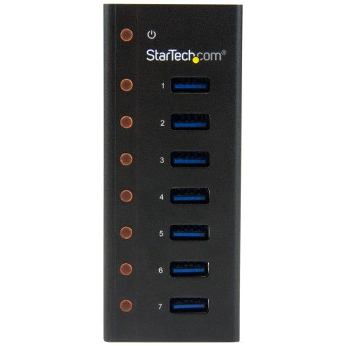 StarTech.com 7-Port USB 3.0 Hub - Desktop or Wall-Mountable Metal Enclosure~7-Port USB 3.0 Hub (5Gbps) - Desktop or Wall-Mountable Metal Enclosure