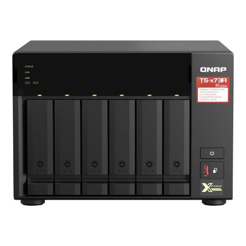 QNAP TS-673A NAS Tower Ryzen Embedded V1500B 8 GB DDR4 0 TB QNAP Turbo System Black