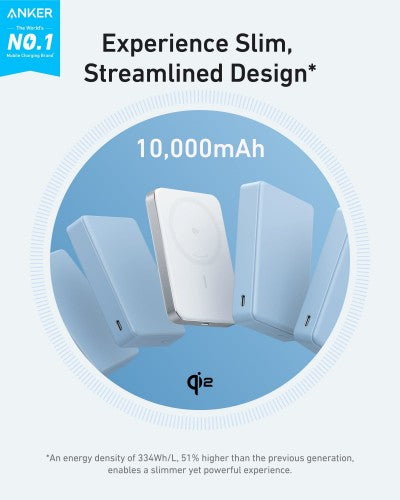 ANKER MAGGO POWER BANK (10K, MAGNETIC WIRELESS), WHITE