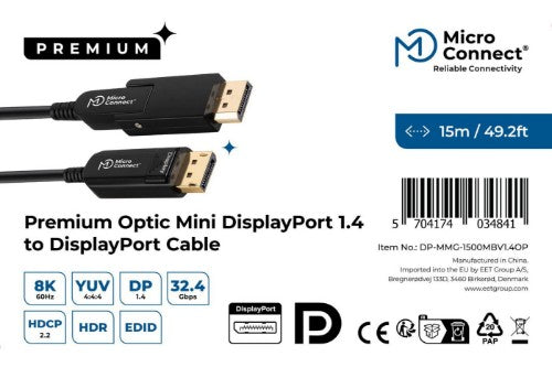 Microconnect DP-MMG-1500MBV1.4OP DisplayPort cable 15 m Black