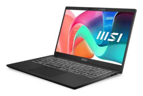 MSI Modern 15 H C2RMG-281UK Intel Core 7 240H Laptop 39.6 cm (15.6") Full HD 16 GB DDR4-SDRAM 512 GB SSD Wi-Fi 6E (802.11ax) Windows 11 Home Black