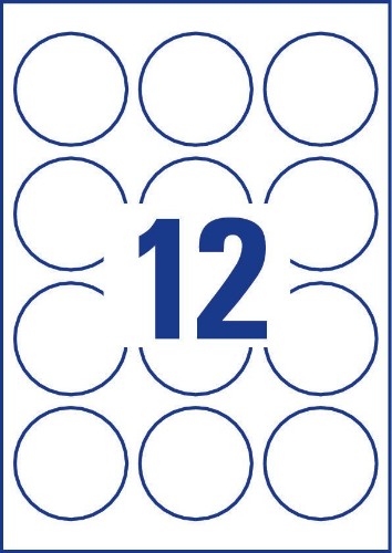 Avery L7104REV-25 self-adhesive label Circle Permanent White 300 pc(s)