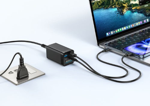 eSTUFF ES635200 mobile device charger Laptop Black AC Fast charging Indoor