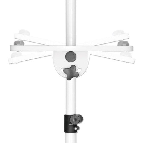 Manhattan Mobile Cart for Projectors and Laptops, Two Trays for Devices up to 10kg, Trays Tilt and Swivel, Height Adjustable, Grey/White, Lifetime Warranty