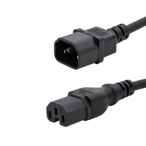 connektgear 3m Mains Extension Hot Rated Power Cable - C14 Plug to C15 Socket