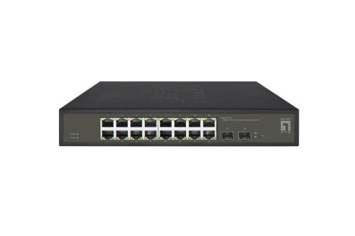 LevelOne Hilbert 18-Port Gigabit Smart Lite Switch, 16 x Gigabit RJ45, 2 x Gigabit SFP