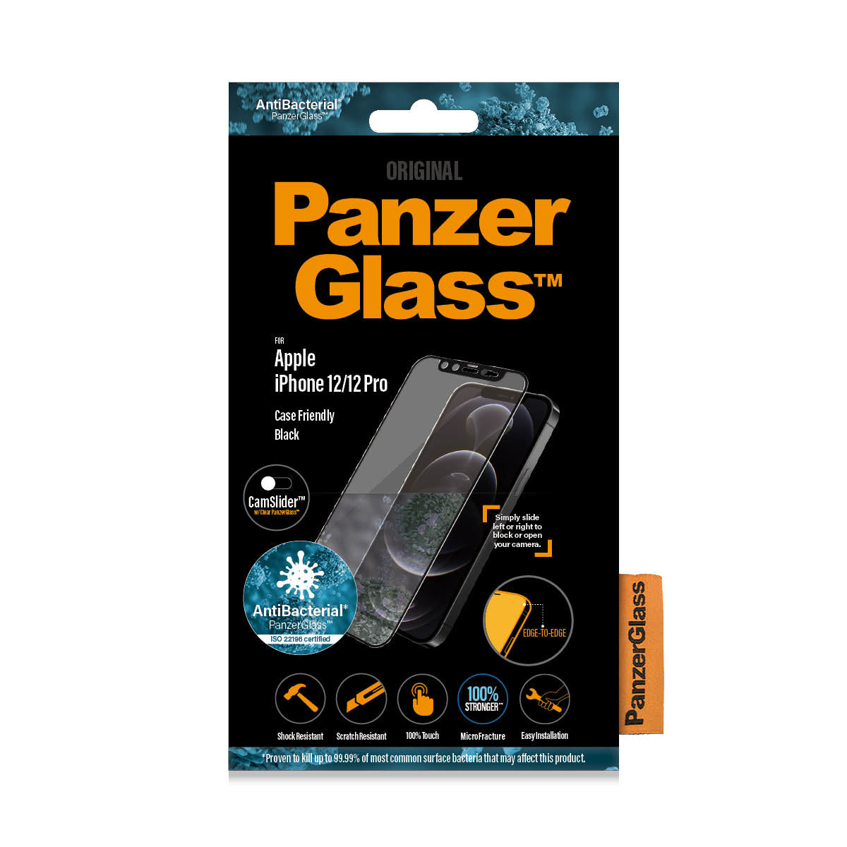 PanzerGlass ® CamSlider® Screen Protector iPhone 12 | 12 Pro | Edge-to-Edge