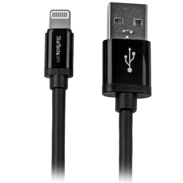 StarTech.com 2 m (6 ft.) USB to Lightning Cable - Long iPhone / iPad / iPod Charger Cable - Lightning to USB Cable - Apple MFi Certified - Black