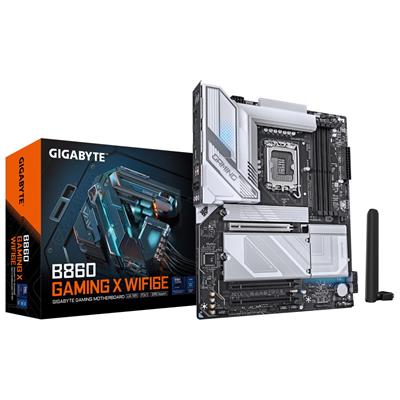 GIGABYTE B860 GAMING X WIFI6E Motherboard - Intel Core Ultra Series CPUs, 12+1+2+1 Phases VRM, up to 9066MHz DDR5, 1xPCIe 5.0 + 2xPCIe 4.0 M.2, 2.5GbE LAN, WIFI 6E, USB4