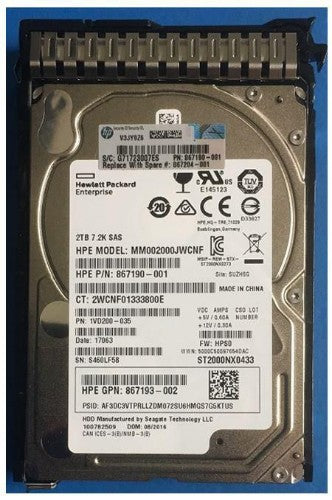 HPE 867204-001 internal hard drive 2 TB 7200 RPM 2.5" SAS