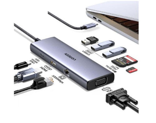 Ugreen Revodok USB-C 6-IN-1 Hub met 4K HDMI USB Type-C 10000 Mbit/s