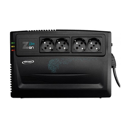 Infosec Zen Live 800 uninterruptible power supply (UPS) Line-Interactive 0.8 kVA 480 W 4 AC outlet(s)