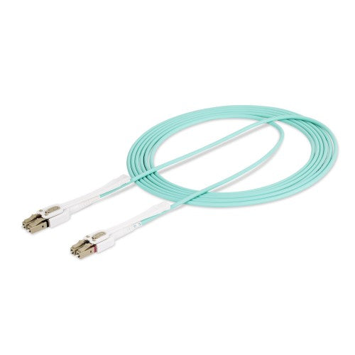 StarTech.com 3m (9.8ft) LC to LC (UPC) OM4 Multimode Fiber Optic Cable w/Push Pull Tabs, 50/125µm, 100G, Bend Insensitive, Low Insertion Loss - LSZH Fiber Jumper Cord