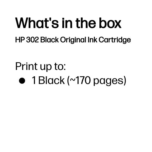 HP F6U66AE/302 Printhead cartridge black, 170 pages ISO/IEC 24711 3.5ml for HP DeskJet 1110/2130/OfficeJet 5200