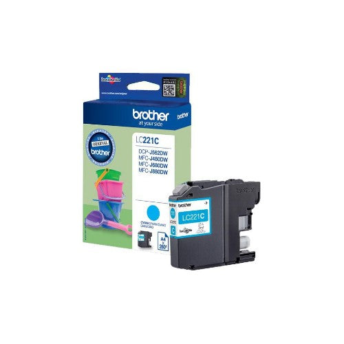 Brother LC-221C Ink cartridge cyan, 260 pages ISO/IEC 24711 3,9ml for Brother DCP-J 562