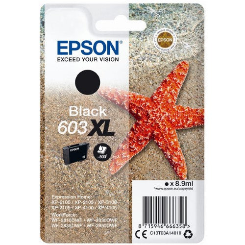 Epson C13T03A14010/603XL Ink cartridge black high-capacity, 500 pages 8.9ml for Epson XP 2100