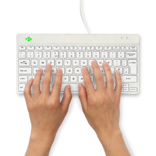 R-Go Tools Ergonomic keyboard R-Go Compact Break, compact keyboard with break software, QWERTY (UK), wired, white
