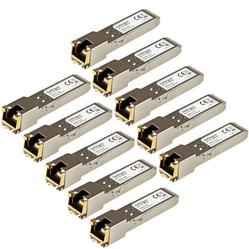 StarTech.com HP J8177C Compatible SFP Transceiver Module - 1000BASE-T - 10 Pack~10 pack HPE J8177C Compatible SFP Module - 1000BASE-T - SFP to RJ45 Cat6/Cat5e - 1GE Gigabit Ethernet SFP - RJ-45 100m - HPE 1810, 1820, 2530