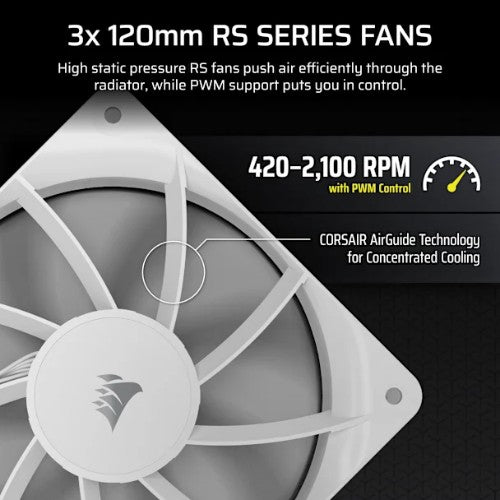 Corsair Nautilus 360 RS Processor All-in-one liquid cooler 12 cm White