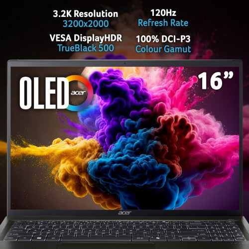 Acer Swift Edge SFE16-44 Laptop - AMD Ryzen 7 8840U, 16GB, 1TB SED SSD, Integrated Graphics, 16" 3.2K OLED 120Hz, Windows 11, Black