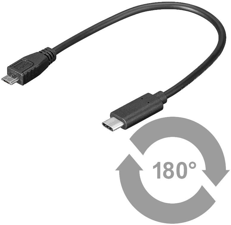 Microconnect USB3.1CAMB02 USB cable USB 2.0 0.2 m Micro-USB B USB C Black