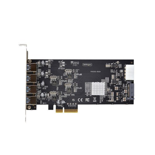 StarTech.com 4-Port USB PCIe Card, USB 3.2 5Gbps, PCI Express Expansion Card with 4x Independent USB Controllers, 4x USB-A Ports, Windows/macOS/Linux