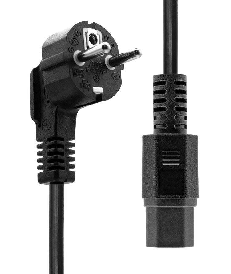 ProXtend Angled Type F (Schuko) to C15 Power Cord Black 3m