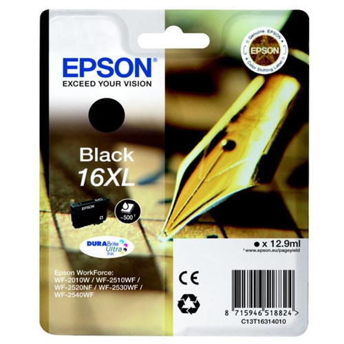 Epson C13T16314012/16XL Ink cartridge black high-capacity XL, 500 pages 12,9ml for Epson WF 2010/2660/2750