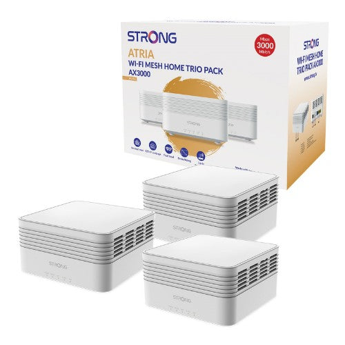 Strong MESHTRIAX3000UK mesh wi-fi system Dual-band (2.4 GHz / 5 GHz) Wi-Fi 6 (802.11ax) White 3 Internal