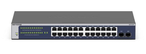 NETGEAR GS724Tv6 Managed L2+/L3 Gigabit Ethernet (10/100/1000) 1U Blue, Grey