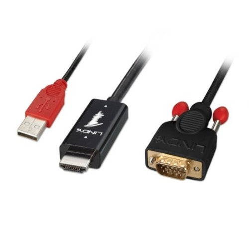 Lindy 1m HDMI to VGA Converter Adapter Cable, Black