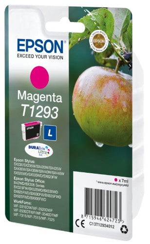 Epson C13T12934012/T1293 Ink cartridge magenta, 330 pages ISO/IEC 19752 7ml for Epson Stylus BX 320/SX 235 W/SX 420/SX 525/WF 3500