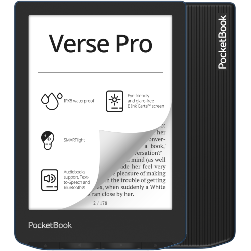 PocketBook Verse Pro e-book reader Touchscreen 16 GB Wi-Fi Black, Blue