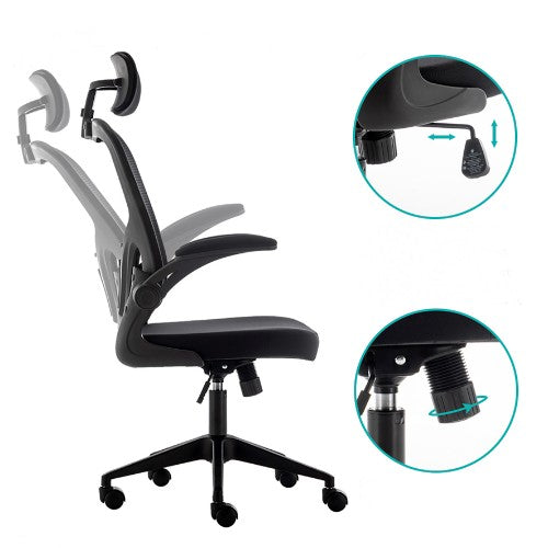 Urban Factory ERGO: SIMPLE ERGONOMIC ADJUSTABLE WORKING CHAIR BLACK
