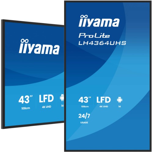 iiyama 43" 4K UHD Most powerful professional digital signage display with advanced control and connectivity options