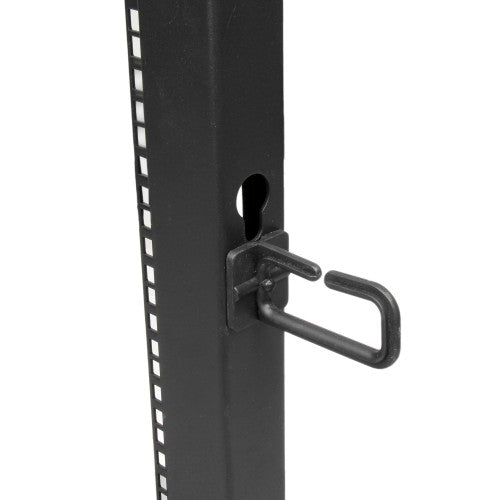 StarTech.com 4-Post 25U Mobile Open Frame Server Rack, Four Post 19in Network Rack with Wheels, Rolling Rack with Adjustable Depth for Computer/AV/Data/IT Equipment - Casters, Leveling Feet or Floor Mounting