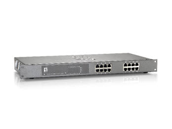 LevelOne 16-Port Fast Ethernet PoE Switch, 802.3at/af PoE, 380W