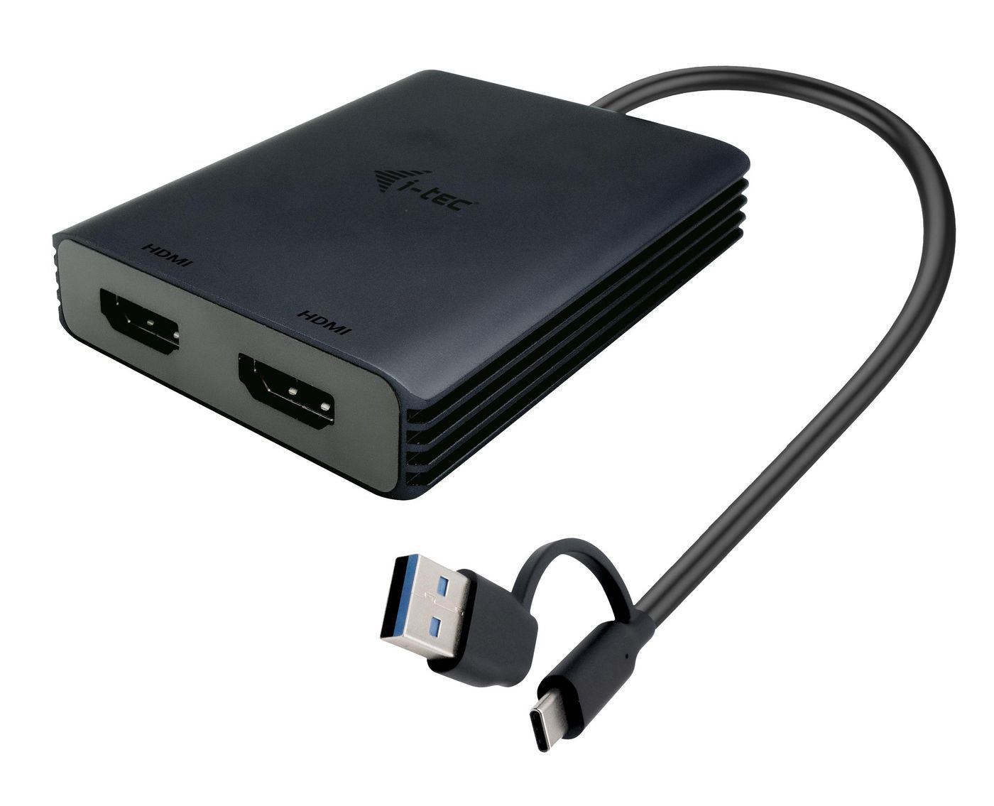 i-tec USB-A/USB-C Dual 4K/60 Hz HDMI Video Adapter