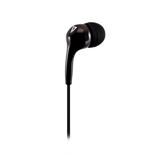 V7 Stereo Earbuds , Lightweight, In-Ear Noise Isolating, 3.5 mm, Black