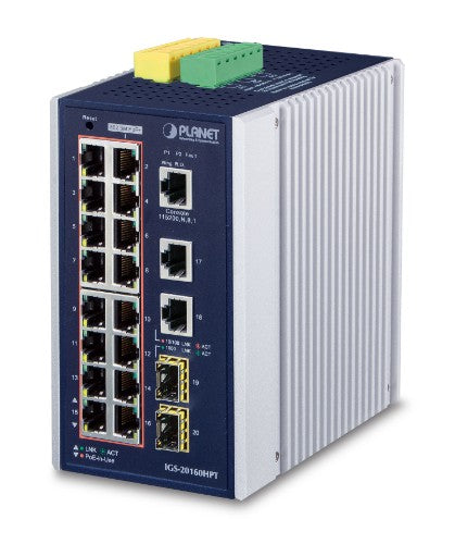 PLANET IGS-20160HPT network switch Managed L2/L3 Gigabit Ethernet (10/100/1000) Power over Ethernet (PoE) Blue, White