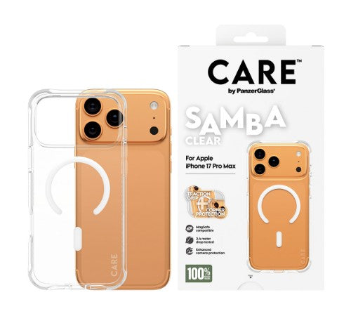 PanzerGlass CARE by ® Fashionable Case Samba Transparent w. White MagSafe iPhone 17 Pro Max